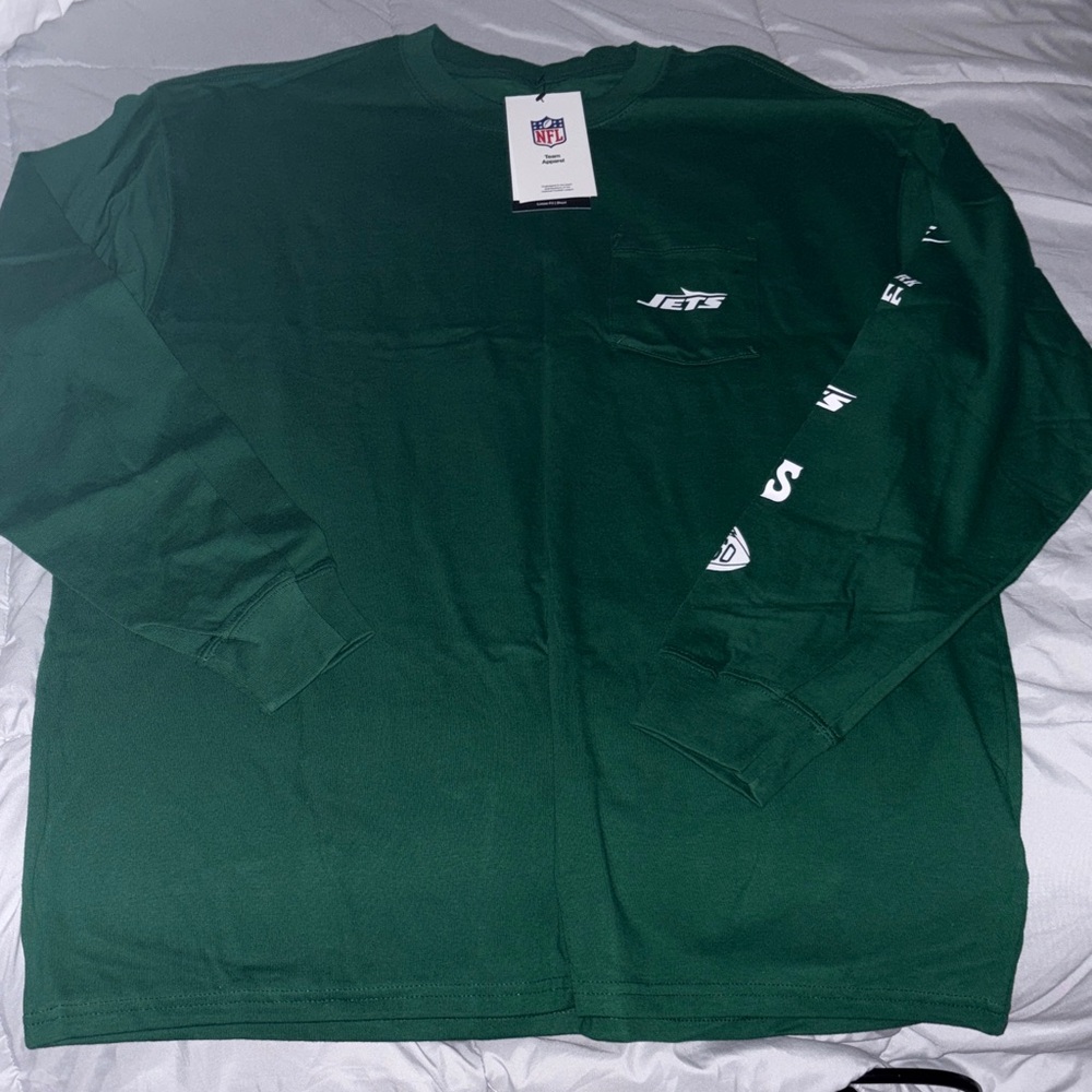 NFL New York Jets Long Sleeve Pocket Tee - Green
